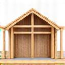 Wooden frame of a house icon.