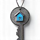 A key with a house tag icon.